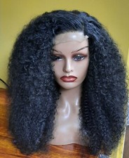 AFFORDABLE Human Hair blend Afro  4x4 3ways part closure wig in 22inches