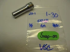 Snap-on tools USA 3/8" drive 3/8" SAE 6 point Deep Socket SFS121 Nice!