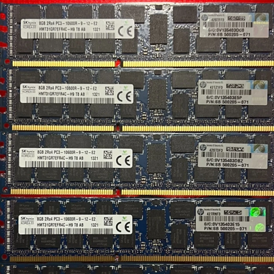 Paquete SK Hynix 8 GB DDR3-1333 ECC Reg Server RAM (10x) PC3-10600R 80 GB Foto 4 de 4