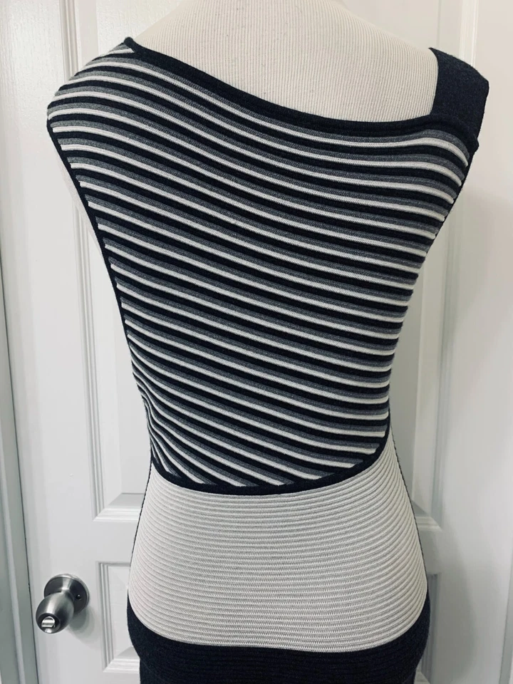 NARCISO RODRIGUEZ Silk Wool Knit Bandage Bodycon Stretch Dress 40 - Image 3 of 4