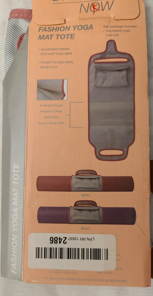 Bolso de mano Danskin Now Fashion Yoga Mat ahora para colchonetas de 3 mm a 6 mm de grosor nuevo plateado/rosa Foto 4 de 4