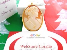 Fine jewelry Pendant for women in real Gold 18k Solid 750 Cameo Brooch of italy