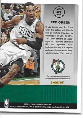 2014-15 Donruss Basketball Gamers Jerseys Jeff Green Celtics