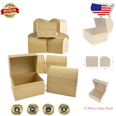 Elegant 12-Count Ceramic Treasure Chest Boxes - Ideal for Storage and Decor