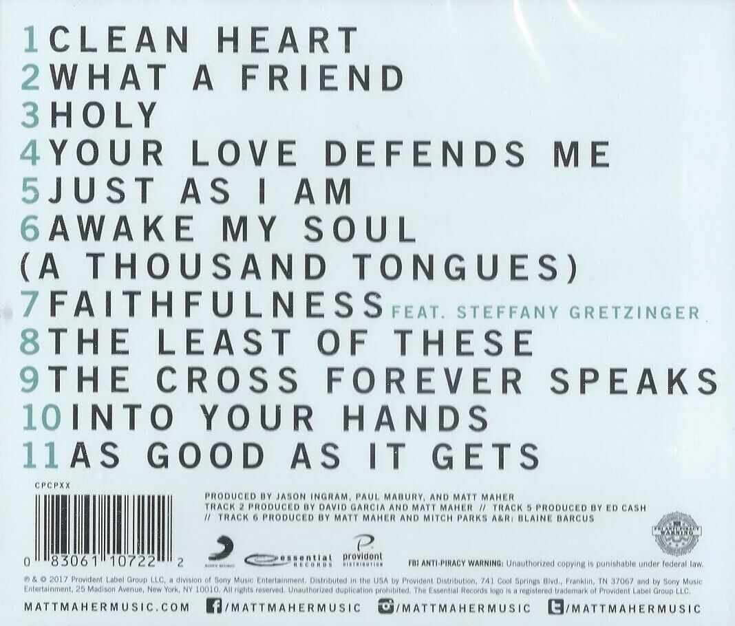 Matt Maher Echoes CD. Christian CCM Praise Worship New 83061107222