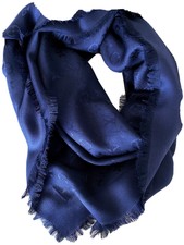 Louis Vuitton M72412 Monogram Shawl Blue Silk/wool Women for sale online |  eBay