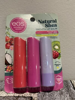 (3-PACK) EOS 100% Natural Organic Lip Balm Sticks Variety Flavors of Lip Care