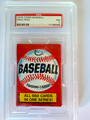 1976 Topps Baseball Unopened Wax Pack, PSA 7 , 