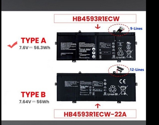 Battery for Huawei KPL-W00 KLV-W19 VLT-W60/50  i5 8250U i7 8550U R5 2500U