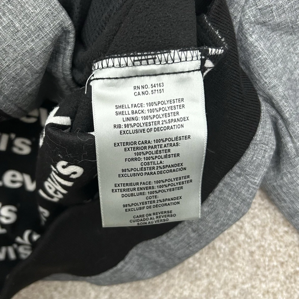 Levis Soft Shell Jacket Men’s Size Medium Gray Hooded Full Zip Outdoors - Image 4 of 4