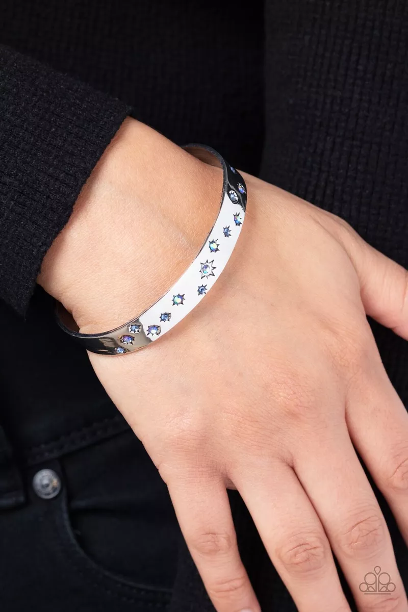 Paparazzi Starburst Shimmer Blue Cuff Bracelet New Release