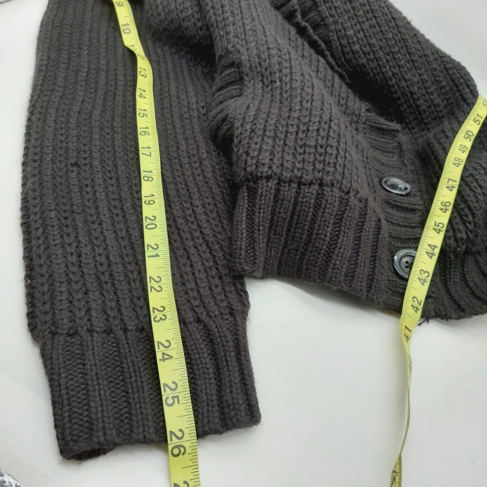 Cárdigan para mujer St Johns Bay tejido con cable con botones negro talla 1X Foto 4 de 4