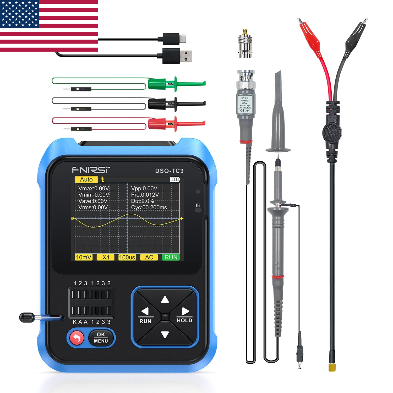 3 in 1  DSO-TC3 Digital Oscilloscope Transistor Tester Signal Generator US