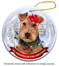 All Wrapped Up Ornament - Black and Tan Welsh Terrier