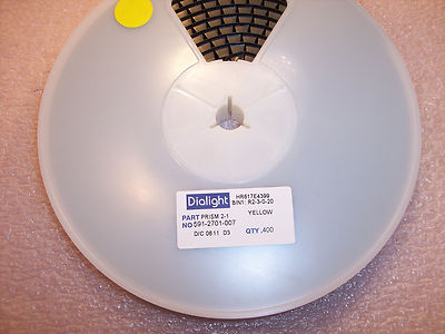 QTY(400) 591-2701-007 DIALIGHT 3mm 2 PIN SMD INDICATOR LEDS AllnGaP YELLOW 595nm