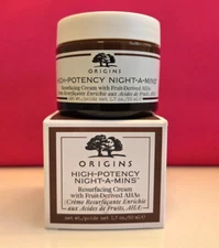 Origins High Potency Night-A-Mins Resurfacing Cream AHA's Moisturizer 1.7 oz NIB