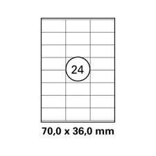 50 arkuszy etykiet do drukarki 70 x 36 mm DIN A4 (1200 szt.) laserowa etykieta do kopiowania