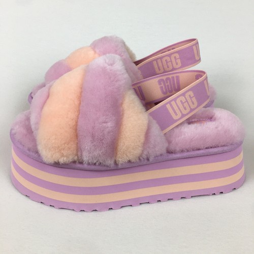 UGG Women's Disco Lamb Stripe Slippers Platform Slide Sandals Size 7 New  1120875 | eBay