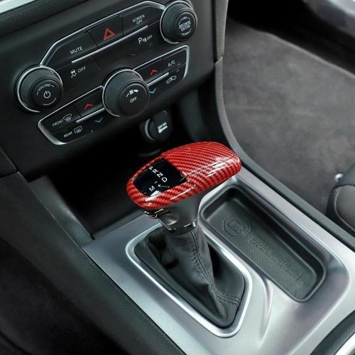 For 2018-2024 Dodge Durango Red Carbon Gear Shifter Head Trim Cover Shift Knob - Bild 4 von 9