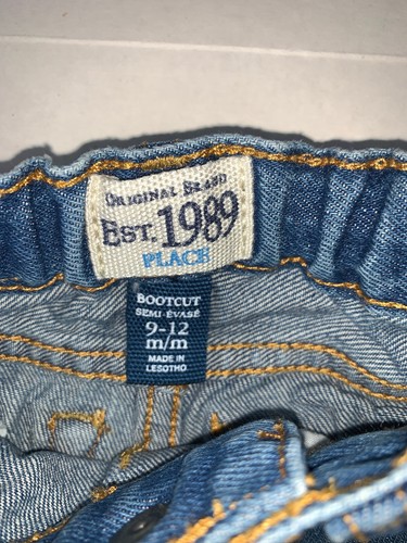 Preowned- The Childrens Place Bootcut Denim Jeans Kids (Size 9-12 Months) - Picture 3 of 6