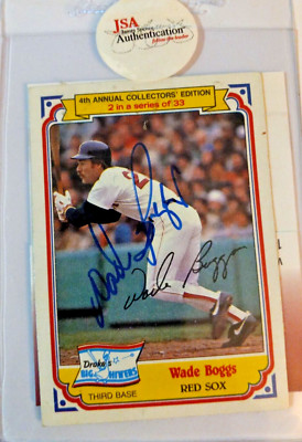 1984 drakes big hitters WADE BOGGS red sox #2 signed auto with