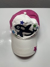 Sea World Hat Cap Orca Whale Embroidered Baseball Youth Size Pink White Shamu