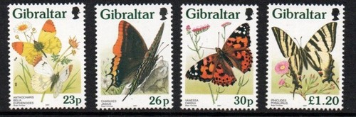 Gibraltar 1997 Insekten, Schmetterlinge, 4er Set, UNM / MNH