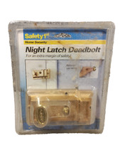 Deadbolt Lock with Night Latch Safety 1st Single Cylinder New Old Stock