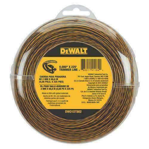 DEWALT WEEDEATER LINE TRIMMER LINE .080X225' #DW01DT802 WACKER STRING NEW7030521