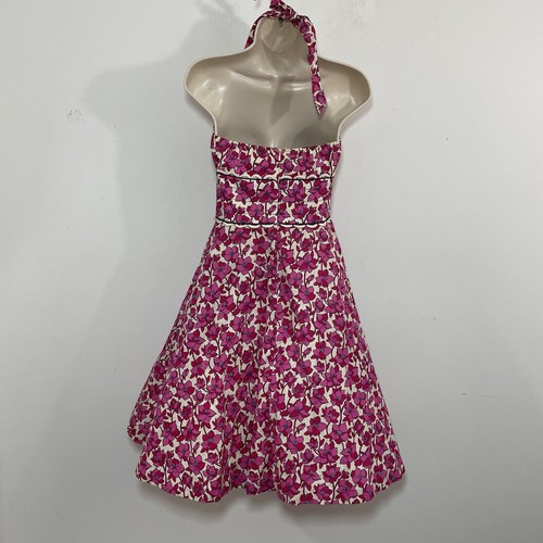 Vtg Lilly Pulitzer halter dress size 4 Willa Pink floral embroidered pockets - Picture 2 of 8
