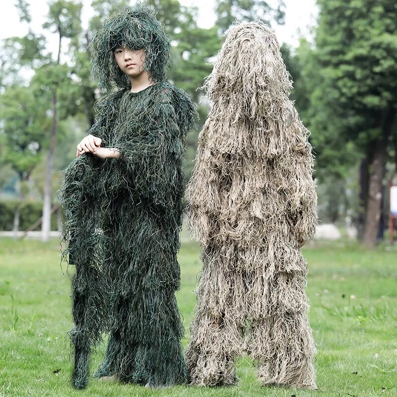 Tactical Camouflage Clothing 3D Withered Grass Ghillie Suit 5 PCS