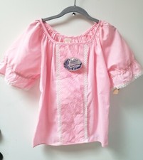 Vtg Peasant Blouse Rockmount Ranch Wear Pink White NOS Square Dance Western S