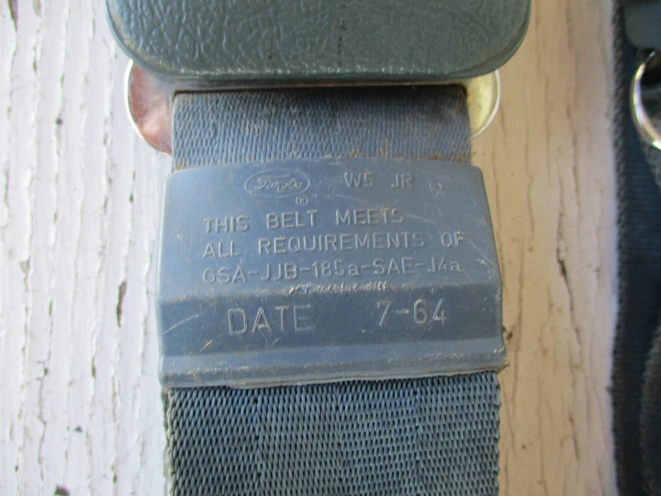1965-1968 FORD THUNDERBIRD FAIRLANE COMET GALAXIE MERCURY BLUE SEAT BELTS OEM - Image 3 of 4