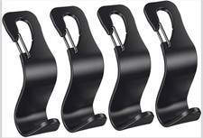 4 Pack Car Back Seat Headrest Hook Hanger for Purse Grocery Bag Handbag