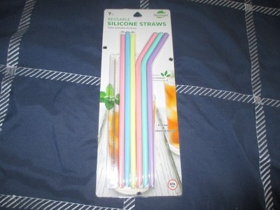 BIOSMART REUSABLE SILICONE STRAWS COUNT NIP 6 COUNT