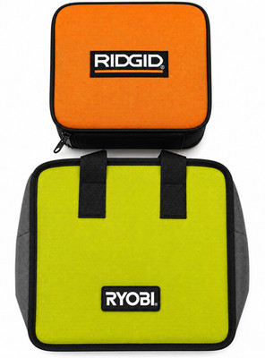 New 10'' Ryobi & 8'' Ridgid Heavy Duty Contractors Tool Bag Set Store Display NEW