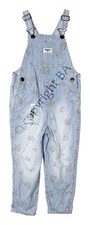 4T OshKosh B'gosh Vestbak Girls Floral Hickory Pin Stripe Denim Pants Overalls