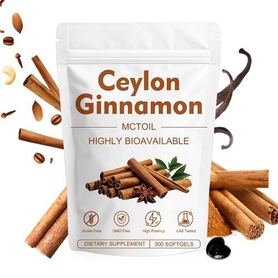 CEYLON CINNAMON 300 Softgels With MCT Oil   Extra Strength Sugar Support