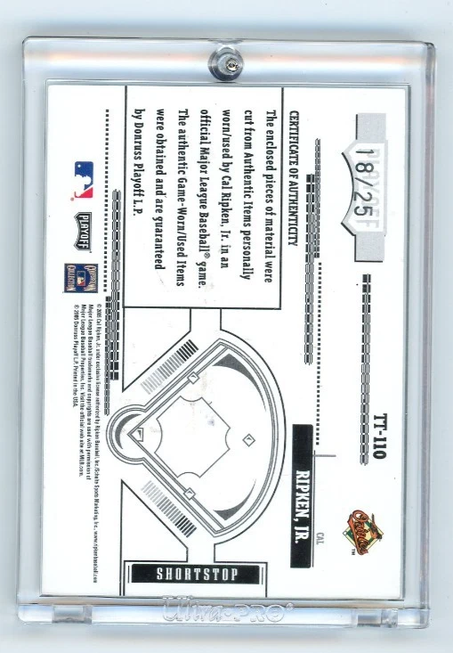 2005 Absolute Memorabilia Tools Of The Trade Cal Ripken Jr /25 Auto Jersey - Image 2 of 2