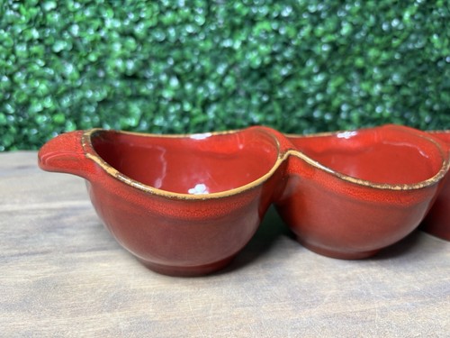 Vietri Rosso Vecchio Red 3 Part Divided Relish Condiment Serving Dish 12” - Picture 3 of 13