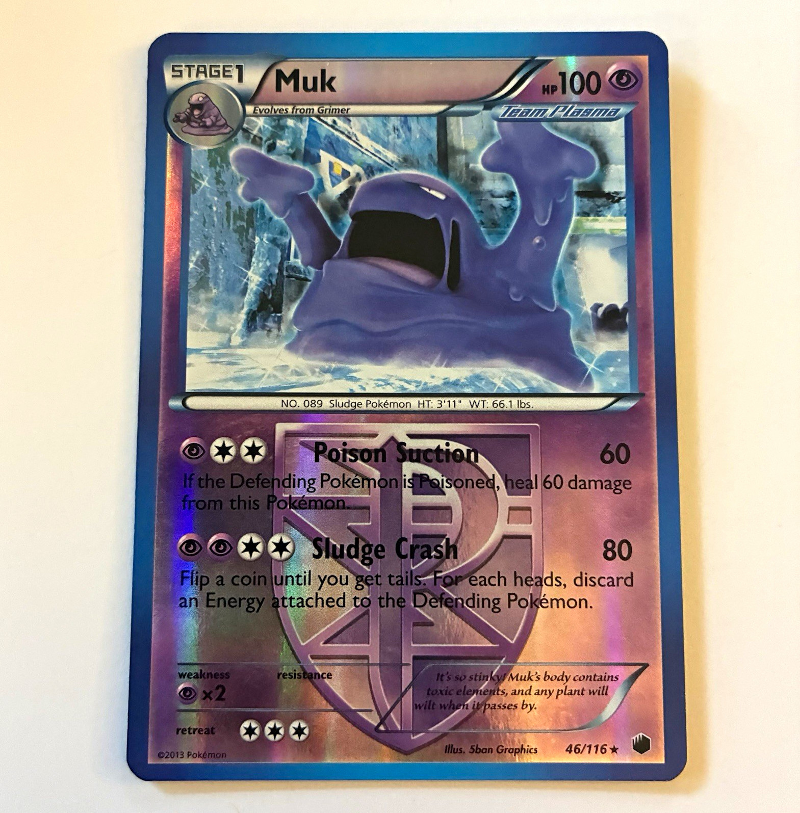 Pokémon TCG Muk Team Plasma 46/116 Plasma Freeze Reverse Holo Rare 2013