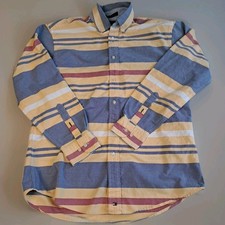 Tommy Hilfiger Men's Medium Button Down Shirt Striped