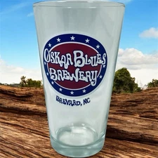 Oskar Blues Brewery Pint Glass Brevard NC Beer Logo Barware Craft Beer Pub