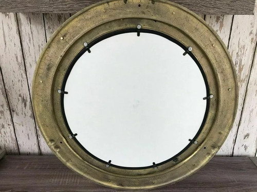 Large Working Ship Cabin Window 12" Brass Porthole Mirror Nautical Wall Decor - Picture 2 of 7