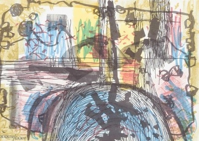 Bengt Orup. Abstrakte Arbeit. Farblithographie auf Papier. Mitte 20.Jh.