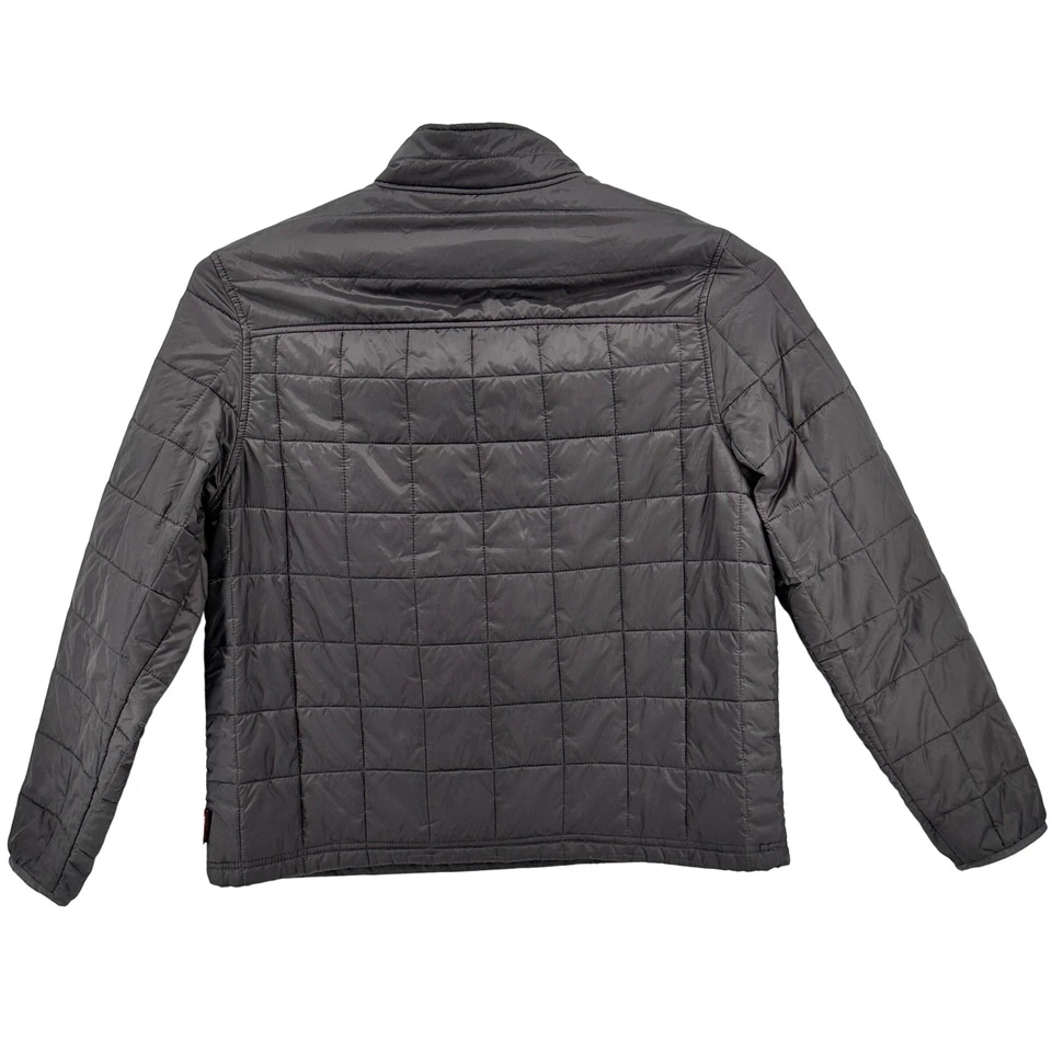 Lands End пуловер пуховик куртка мужская L 42-44 выстеганная Primaloft серый 1/4 молнии - Изображение 3 из 4