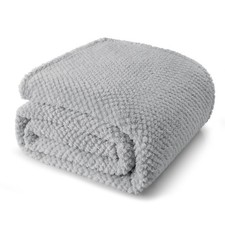 King Size Fuzzy Fleece Blanket for Bed 90x104 Inch Fluffy Warm Soft Jacquard ...