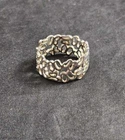 Vintage Unique Brutalist Sterling Silver 925 Band, Size 7.5, 3.5 Grams Marked