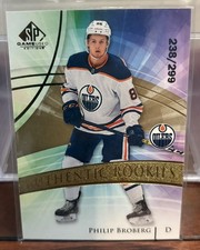 2020-21 SP Game Used Gold Rookie Philip Broberg Rookie /299 Edmonton Oilers #137