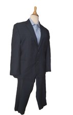 Jos. A Bank Blue Black Executive Tailored Fit 2 Pc Men's Pant Suit 52L 47W